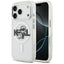 Karl Lagerfeld IML Glitter Karl & Choupette Sketch Logo MagSafe – Dėklas iPhone 17 Pro (skaidrus)