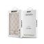 DKNY Leather Checkered Mono Pattern & Printed Stripes – dėklas iPhone 14 / 15 / 13 (rožinis)
