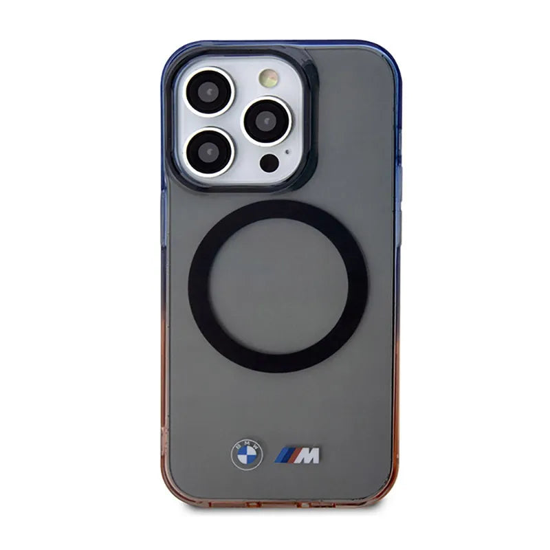 BMW Gradient Bumper MagSafe – dėklas iPhone 14 Pro (pilkas)