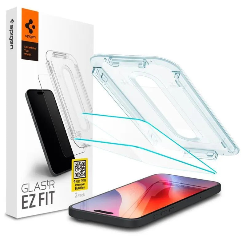 SPIGEN GLAS.TR "EZ FIT" GRŪDINTAS STIKLAS, 2 VNT. PAKUOTĖJE, IPHONE 16 PRO / 17 / 17 PRO, SKAIDRUS