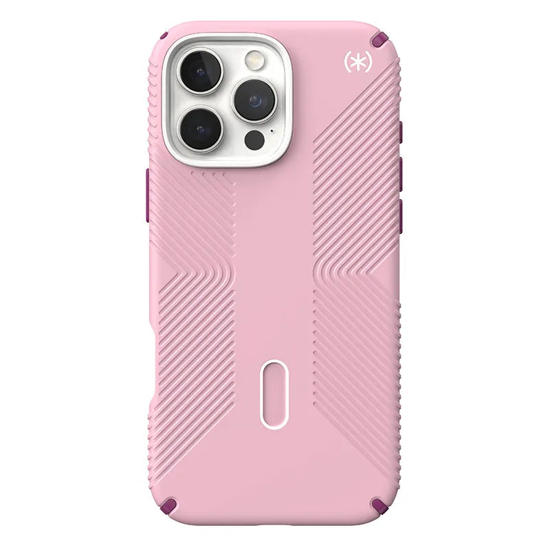 Speck Presidio2 Grip ClickLock & MagSafe – dėklas iPhone 16 Pro Max (Wednesday Pink / Boysenberry Purple / White)