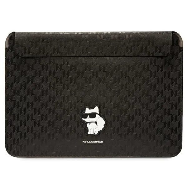 Karl Lagerfeld NFT Saffiano Monogram Ikonik Choupette dėklas - 14" nešiojamojo kompiuterio dėklas (juodas)