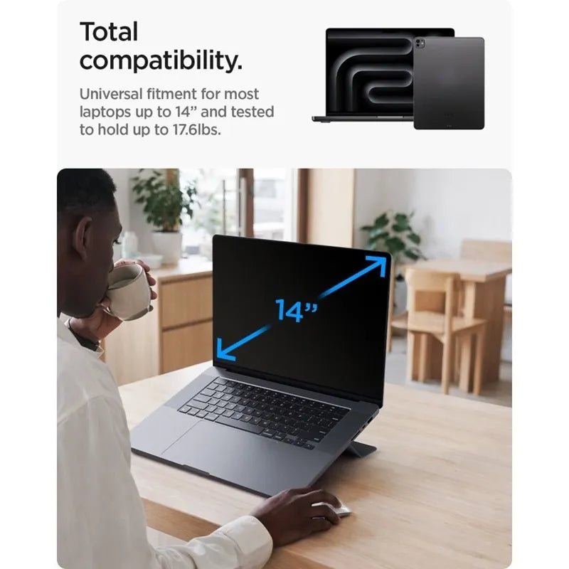 Spigen LD201-S6 Slimfold – nešiojamojo kompiuterio / planšetės stovas (pilkos spalvos)