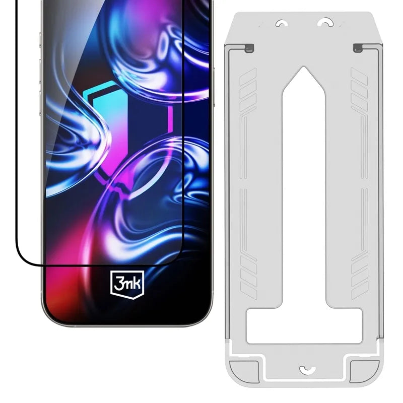 3mk HardGlass Max – grūdintas stiklas su aplikatoriumi, skirtas iPhone Air (juodas)