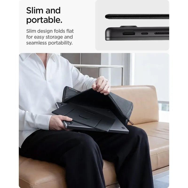 Spigen LD201-S8 Slimfold – Nešiojamojo kompiuterio / planšetės stovas (Space Grey)