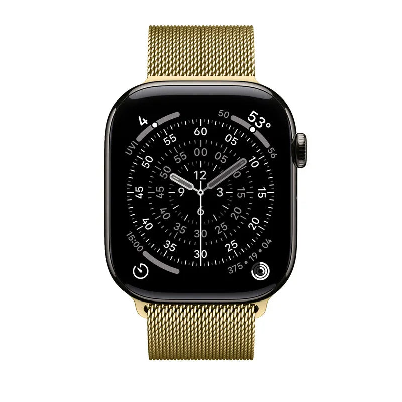 Crong Milano Steel – nerūdijančio plieno apyrankė Apple Watch 44/45/46/49 mm (auksinė)