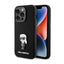 Karl Lagerfeld Silicone Ikonik Metal Pin - dėklas telefonui iPhone 15 Pro (juodas)