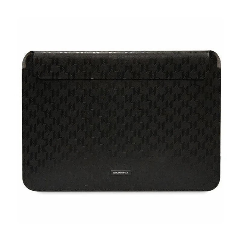 Karl Lagerfeld Saffiano Monogram Plaque Sleeve – 14" nešiojamojo kompiuterio dėklas (juodas)