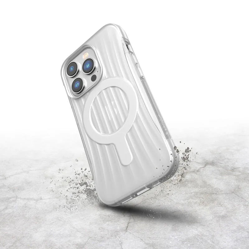 X-Doria Raptic Clutch MagSafe – biologiškai skaidus dėklas iPhone 14 Pro (išbandyta apsauga nuo kritimo iš 3 m) (skaidrus)