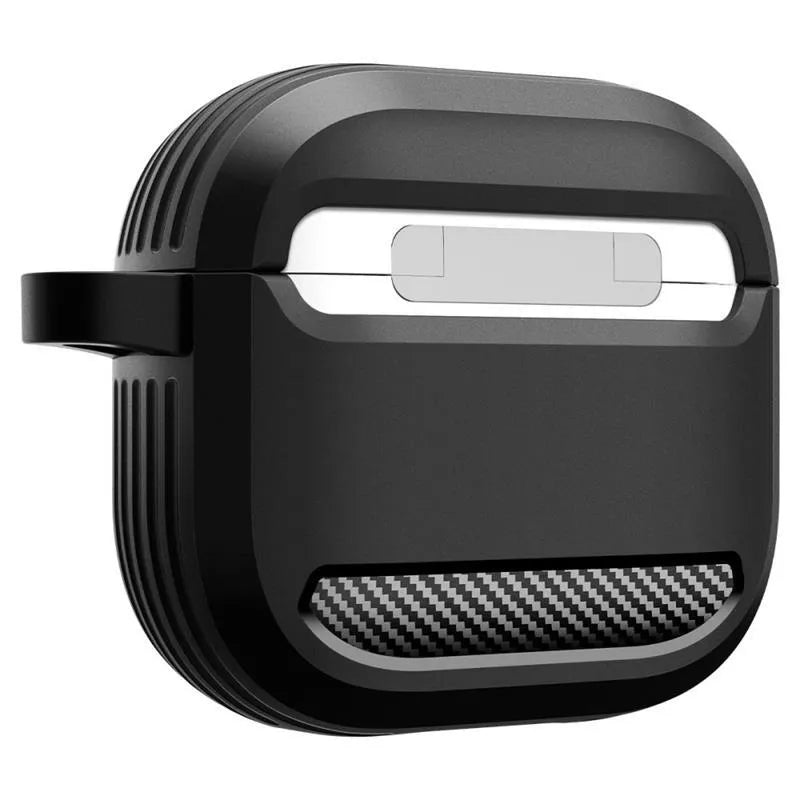Spigen Rugged Armor - Dėklas, skirtas Apple AirPods 4 (matinis juodas)