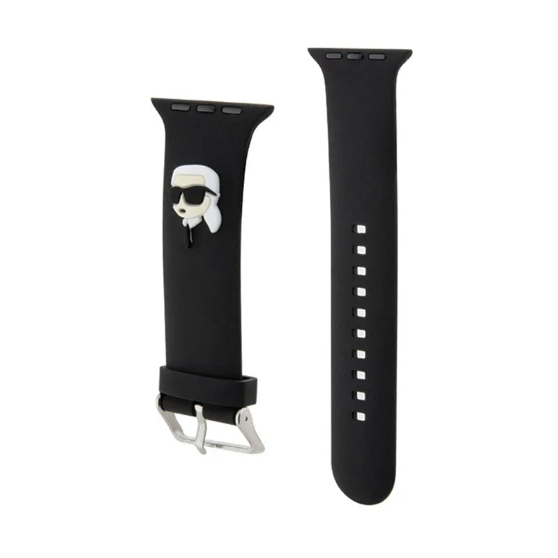 Karl Lagerfeld 3D Rubber Karl Head NFT dirželis Apple Watch 42/44/45/49 mm laikrodžiams (juodas)