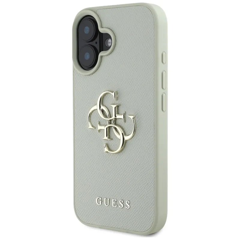 Guess Grained Big 4G Logo Small Classic Logo - dėklas iPhone 16 (žalias)