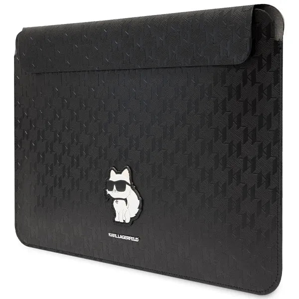 Karl Lagerfeld NFT Saffiano Monogram Ikonik Choupette dėklas - 14" nešiojamojo kompiuterio dėklas (juodas)