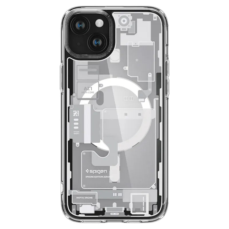 Spigen Ultra Hybrid MagSafe – dėklas „iPhone 15 Plus“ telefonui (Zero One White)
