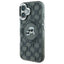 Karl Lagerfeld IML Monogram Karl & Choupette Head MagSafe – dėklas, skirtas iPhone 16 (juodas)
