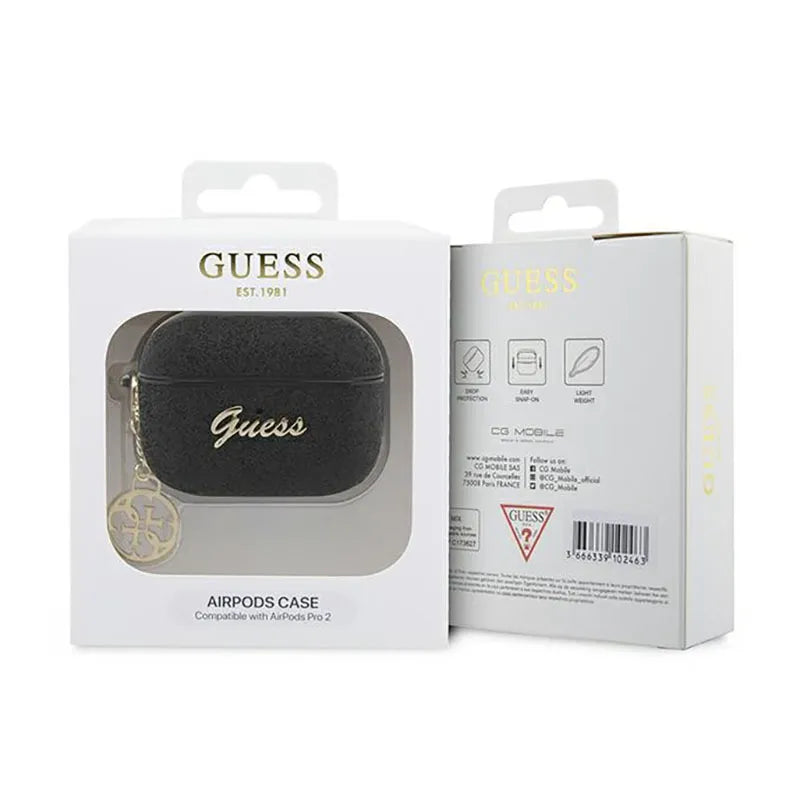 Guess 4G Glitter Flake - Dėklas Apple AirPods Pro 2 (juodas)