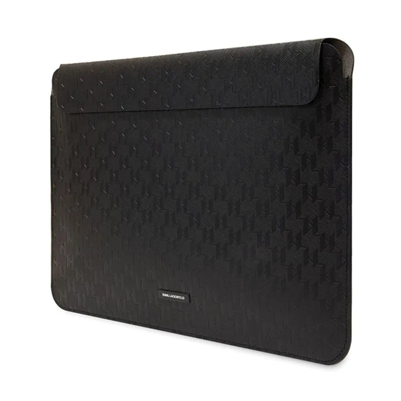 Karl Lagerfeld Saffiano Monogram Plaque Sleeve – 14" nešiojamojo kompiuterio dėklas (juodas)