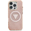 Guess IML Metal Glitter 4G Circle Triangle MagSafe – dėklas iPhone 16 Pro Max telefonui (rožinis)