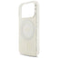 „Guess IML Flowers Electro Pearl Strap MagSafe“ – dėklas „iPhone 17 Pro“ (baltas)