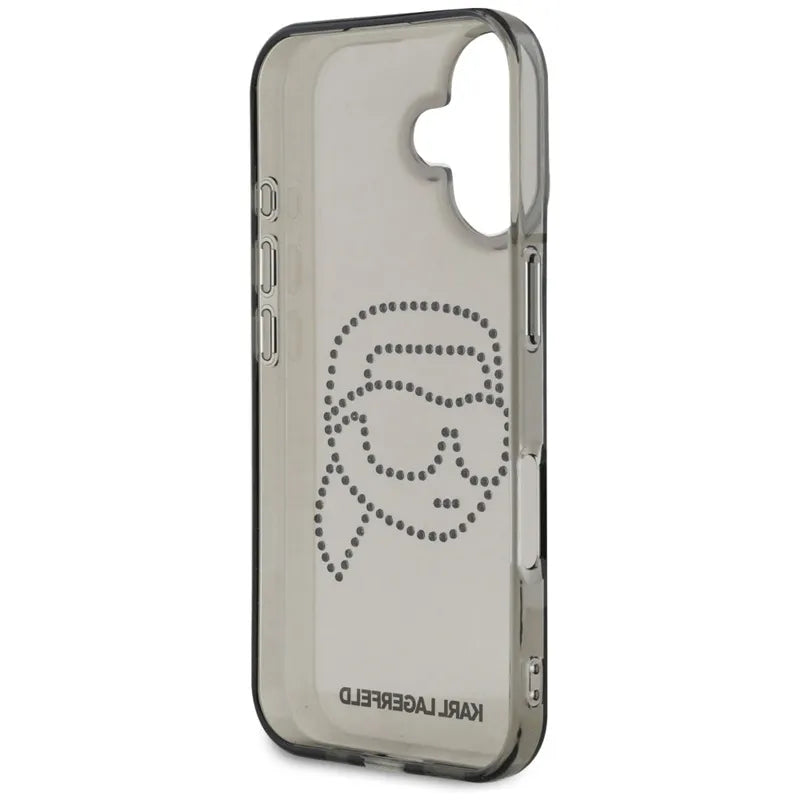 Karl Lagerfeld IML Rhinestones Karl Head - Dėklas, skirtas iPhone 16 (juodas)