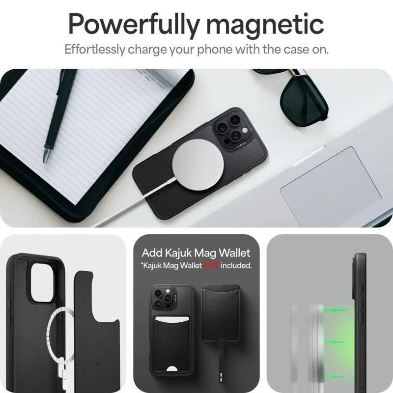 Spigen Cyrill Kajuk Classic Charm Mag MagSafe – Dėklas, skirtas iPhone 16 Pro Max (Juodas)
