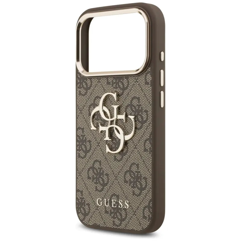 Guess 4G Big 4G Classic Logo – dėklas iPhone 17 Pro (rudas / auksinis)