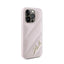 Karl Lagerfeld Diagonal Quilted Script – dėklas iPhone 15 Pro (rožinis)