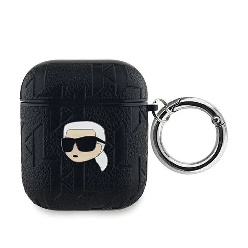 Karl Lagerfeld Monogram Karl Head – dėklas AirPods 1/2 gen (juodas)