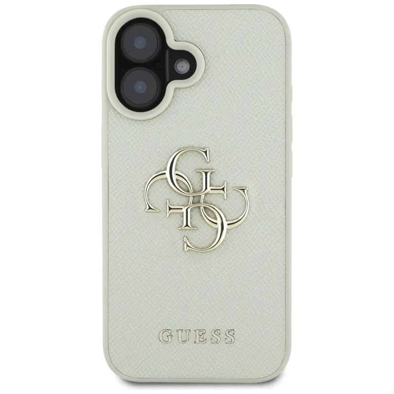 Guess Grained Big 4G Logo Small Classic Logo - dėklas iPhone 16 (žalias)