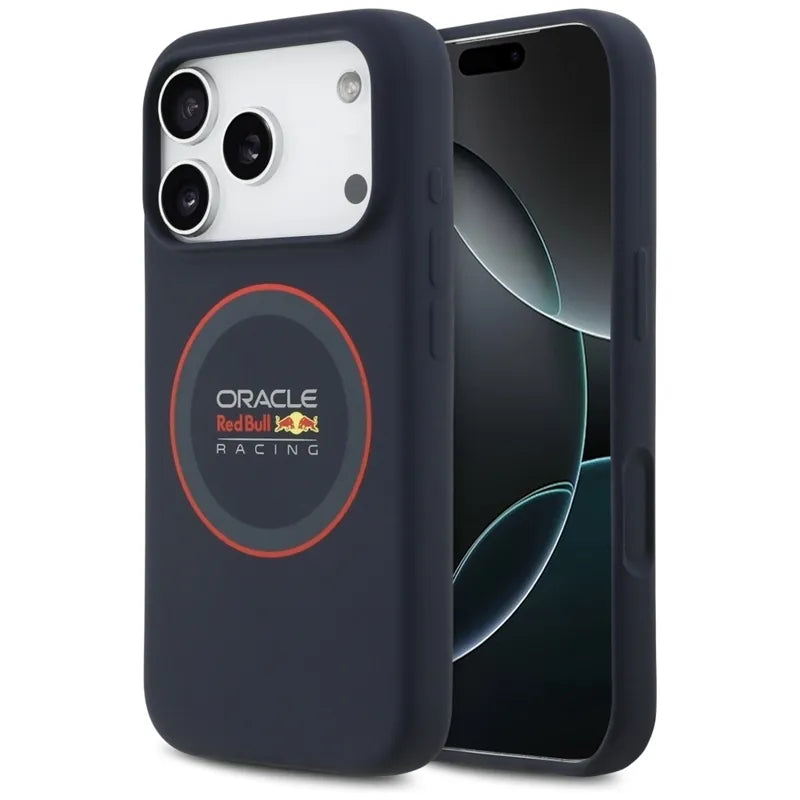 Red Bull Silicone Red Ring MagSafe – iPhone 17 Pro dėklas (tamsiai mėlynas)