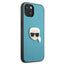 Karl Lagerfeld PU odinis dėklas su metaline Karl's Head detale - iPhone 13 mini (mėlynas)