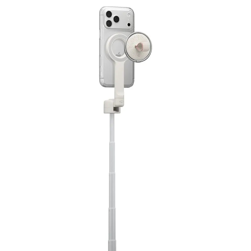 Spigen S582W MagSafe „Bluetooth“ asmenukių lazda su trikoju – išmaniojo telefono trikojis / asmenukių lazdos laikiklis (Dune Beige)