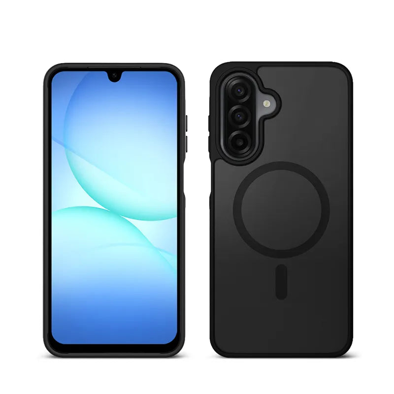 Crong Hybrid Matte Magnetic – MagSafe dėklas Samsung Galaxy A17 (juodas)