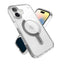 Speck Presidio Perfect-Clear ClickLock & MagSafe – dėklas iPhone 16 (skaidrus / chromo apdaila / Serene Silver)