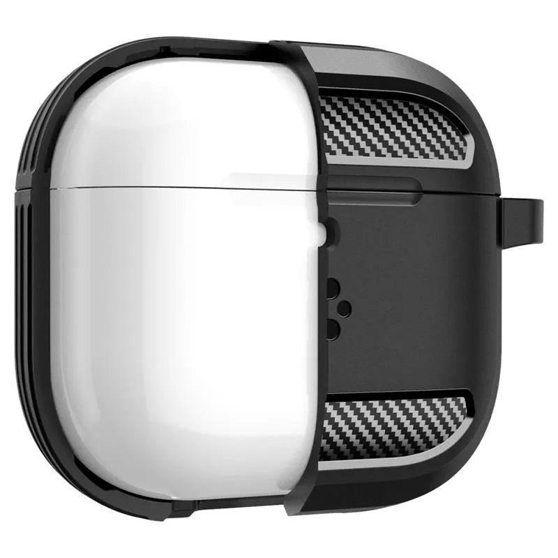 Spigen Rugged Armor - Dėklas, skirtas Apple AirPods 4 (matinis juodas)