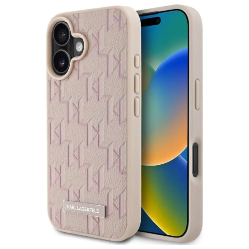 Karl Lagerfeld Hot Stamp MagSafe - Dėklas iPhone 16 (rožinis)