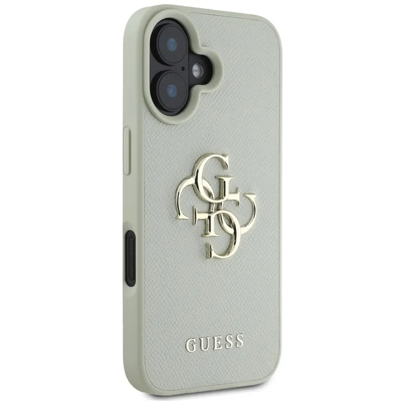 Guess Grained Big 4G Logo Small Classic Logo - dėklas iPhone 16 (žalias)
