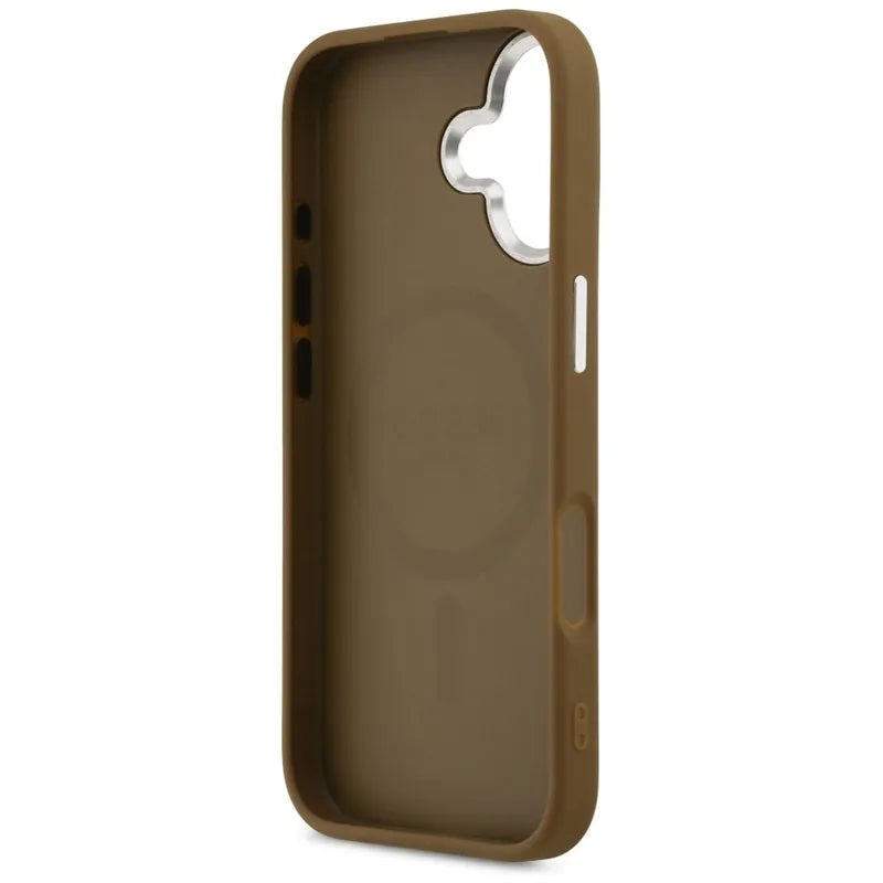 Guess Triangle Logo MagSafe - Dėklas iPhone 17 (Rudas)