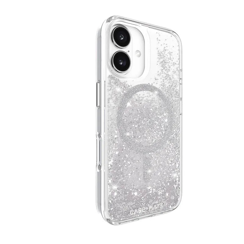 Case-Mate Waterfall MagSafe dėklas, skirtas iPhone 16 (sidabrinis)