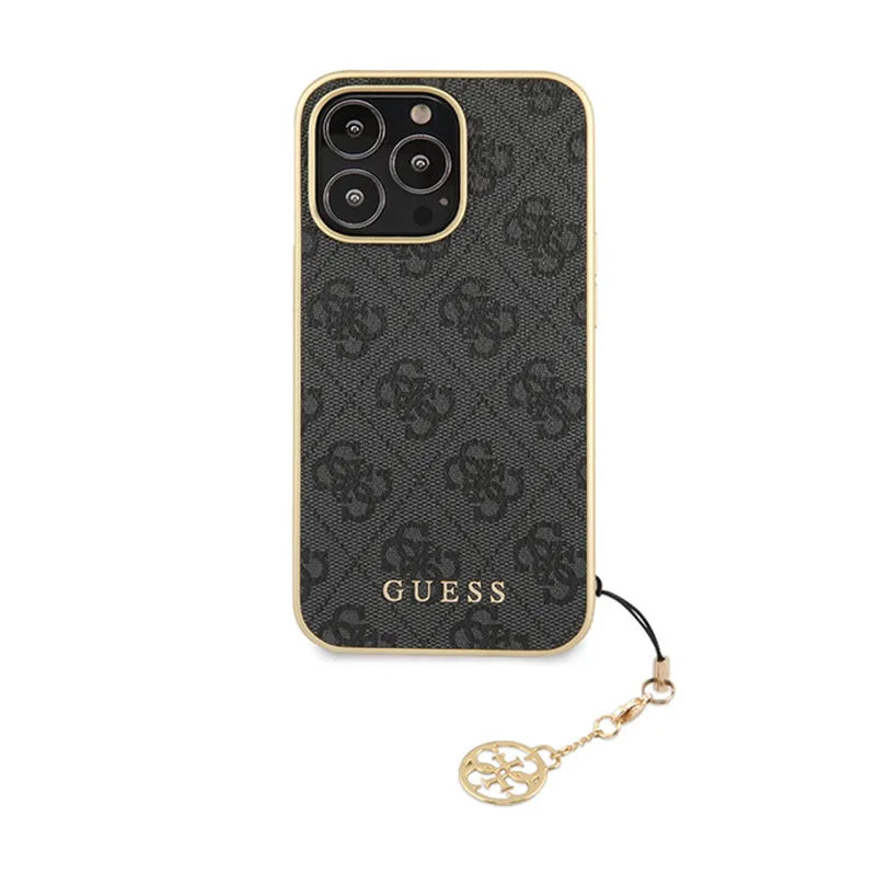 Guess 4G Charms kolekcija – dėklas iPhone 14 Pro (pilkas)