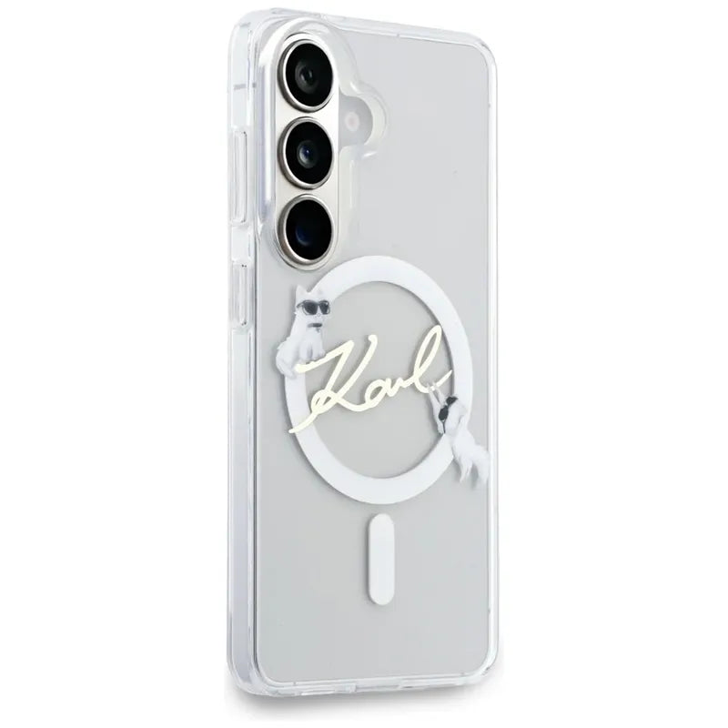 Karl Lagerfeld IML KC Script MagSafe – Samsung Galaxy S26+ dėklas (skaidrus)