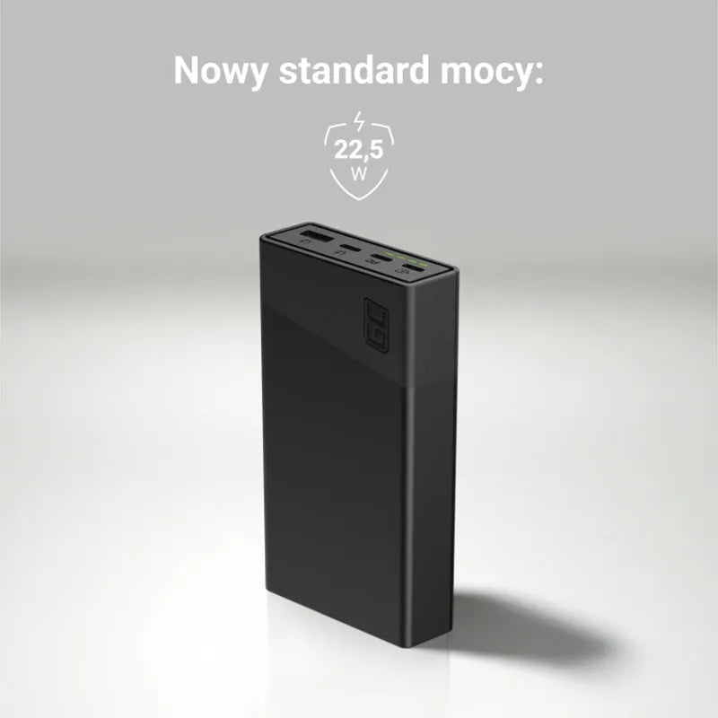 Green Cell PowerPlay20s – išorinė baterija 20000 mAh su USB-A QuickCharge 3.0 ir 2x USB-C Power Delivery 22,5 W (juoda)