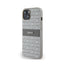DKNY Leather Mono Stripe & Metal Logo – dėklas iPhone 14 / 15 / 13 (smėlio spalvos)