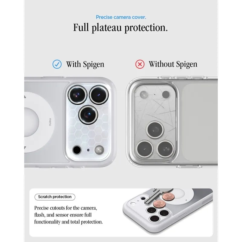 Spigen Ultra Hybrid Mag MagSafe – dėklas, skirtas iPhone 18 Pro Max / 17 Pro Max (Classic Silver)