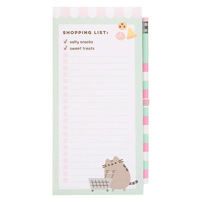 Pusheen – magnetinė užrašų knygelė / pirkinių sąrašas šaldytuvui + pieštukas (10 x 21 cm)