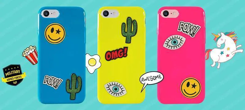 PURO Patch Mania dėklas Samsung Galaxy A3 (2017) su 5 lipdukais (geltonas)