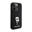 Karl Lagerfeld Silicone Ikonik Metal Pin - dėklas telefonui iPhone 15 Pro (juodas)