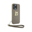 DKNY Wrist Strap Stock Logo – Dėklas iPhone 15 Pro (smėlio spalvos)