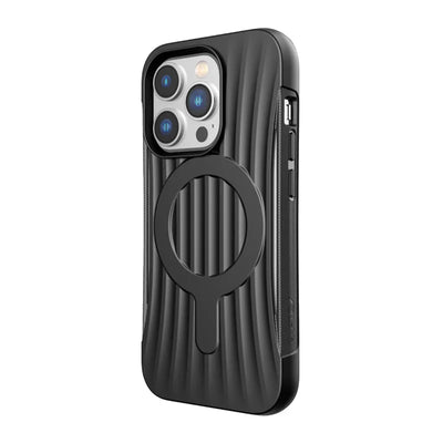X-Doria Raptic Clutch MagSafe – biologiškai skaidus dėklas, skirtas iPhone 14 Pro (atsparus kritimui iš 3 m aukščio) (juodas)