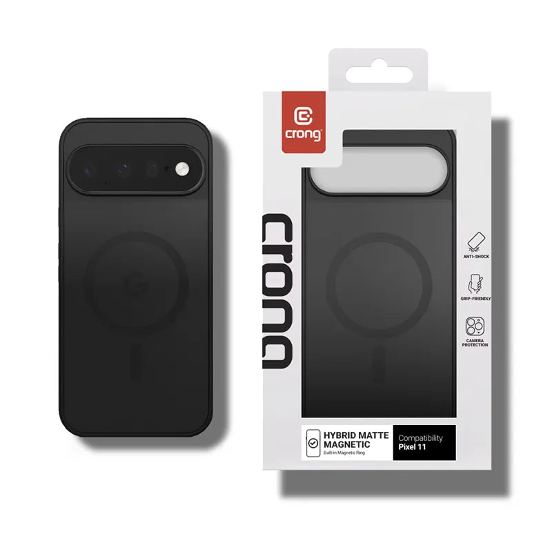 Crong Hybrid Matte Magnetic - MagSafe dėklas, skirtas Google Pixel 11 (juodas)
